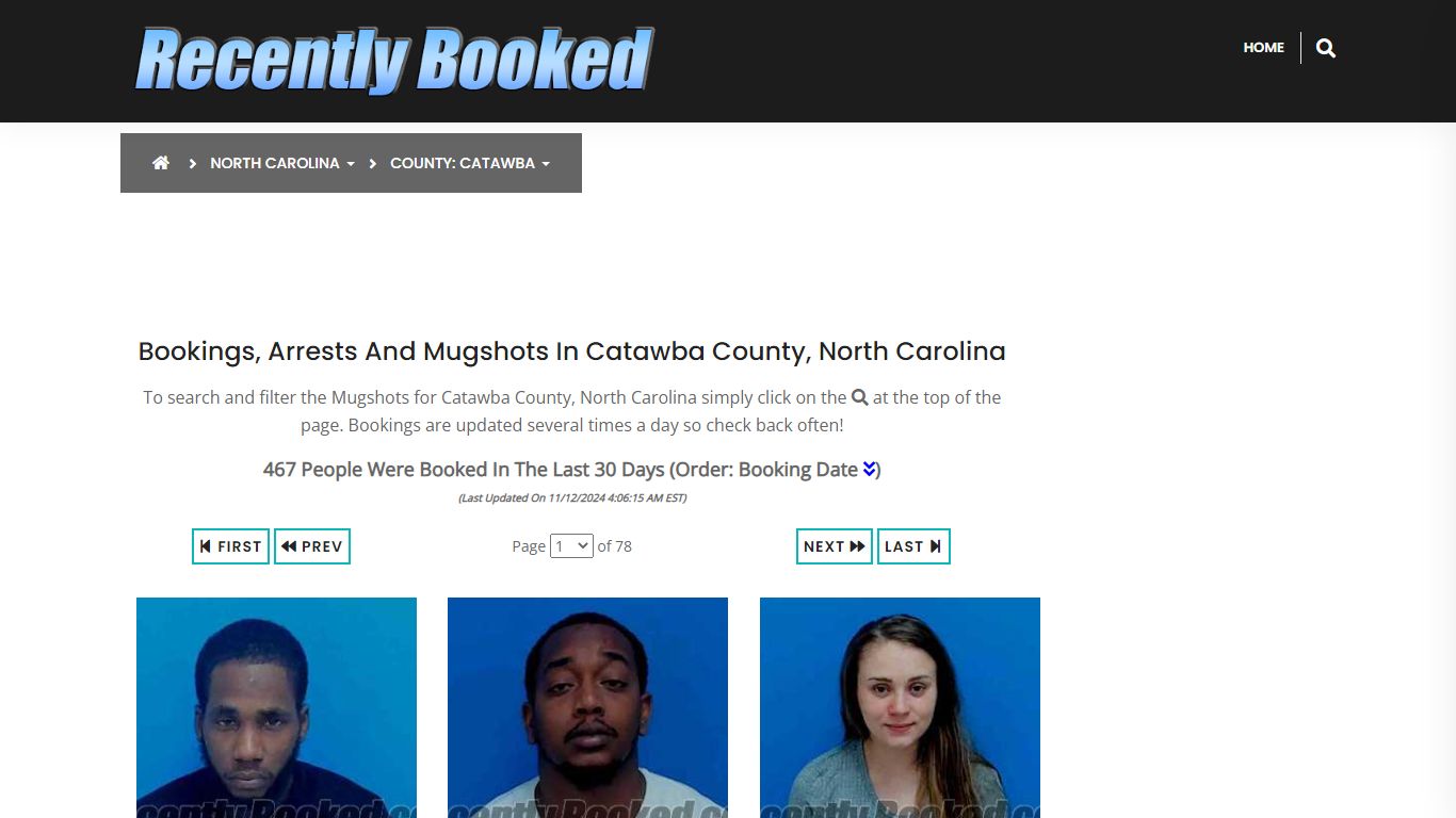 Bookings, Arrests and Mugshots in Catawba County, North Carolina