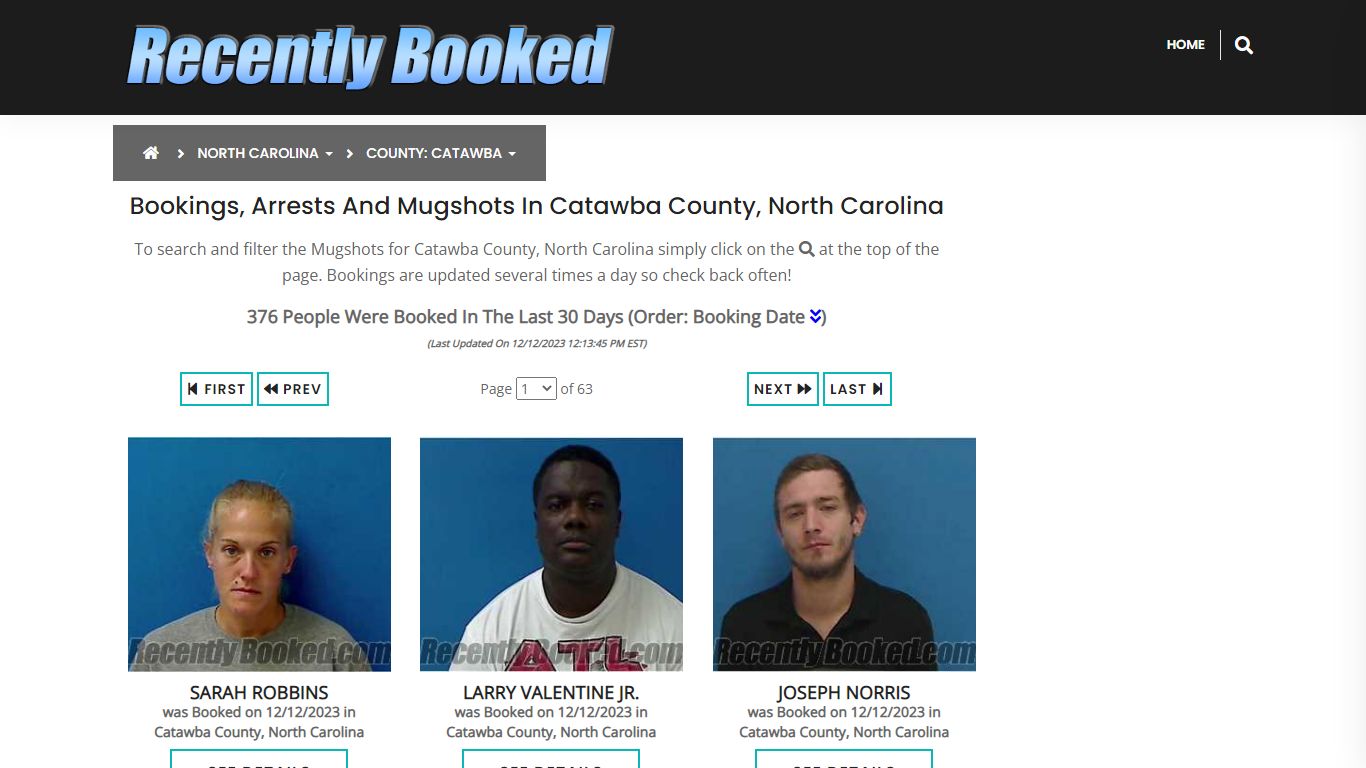 Bookings, Arrests and Mugshots in Catawba County, North Carolina